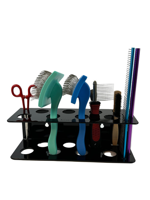 Brush and comb holder organizer, Rakes , dematting tool, Hemostat