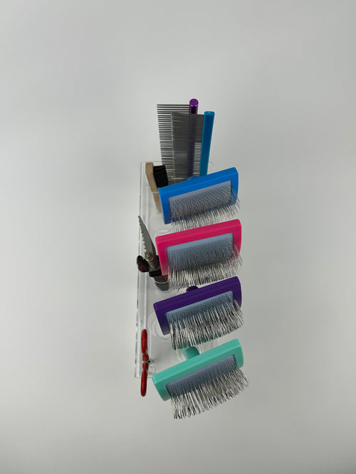 Brush and comb holder organizer, Rakes , dematting tool, Hemostat