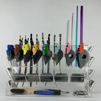 Multitool organizer holder for pet groomers, scissors, comb, blade, blade guard, brush, clipper, zzizzorz, wall , table 